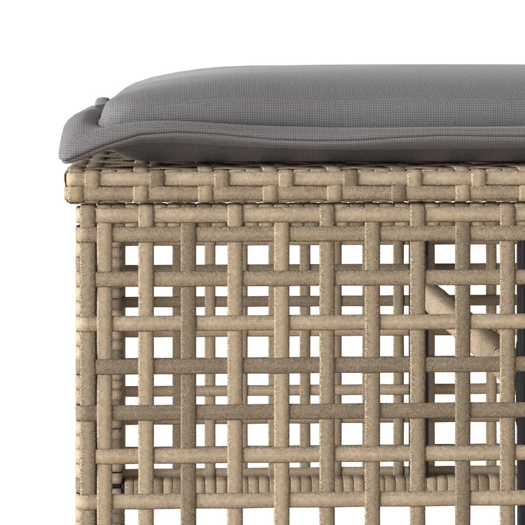 vidaXL Canapé de jardin 4 pièces avec coussins en polyrotin beige et verre