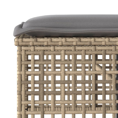 vidaXL Canapé de jardin 4 pièces avec coussins en polyrotin beige et verre