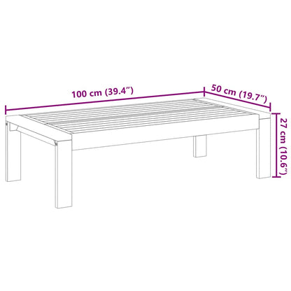 vidaXL Table de jardin 100x50x27 cm Bois d'acacia massif