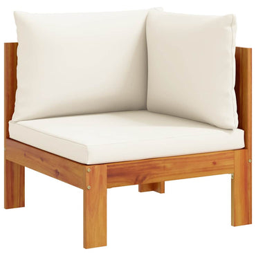 vidaXL Canapé d'angle de jardin avec coussins Bois d'acacia massif