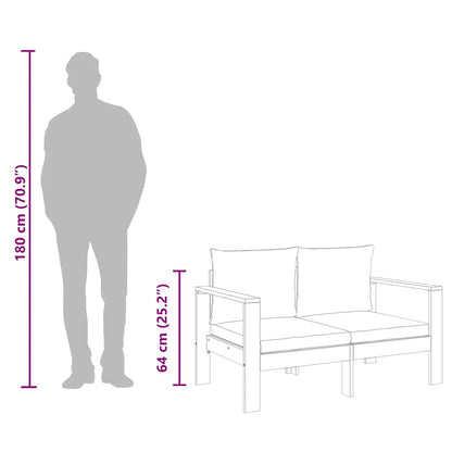 vidaXL Gartensofa mit Kissen 2-Sitzer Massivholz Akazie