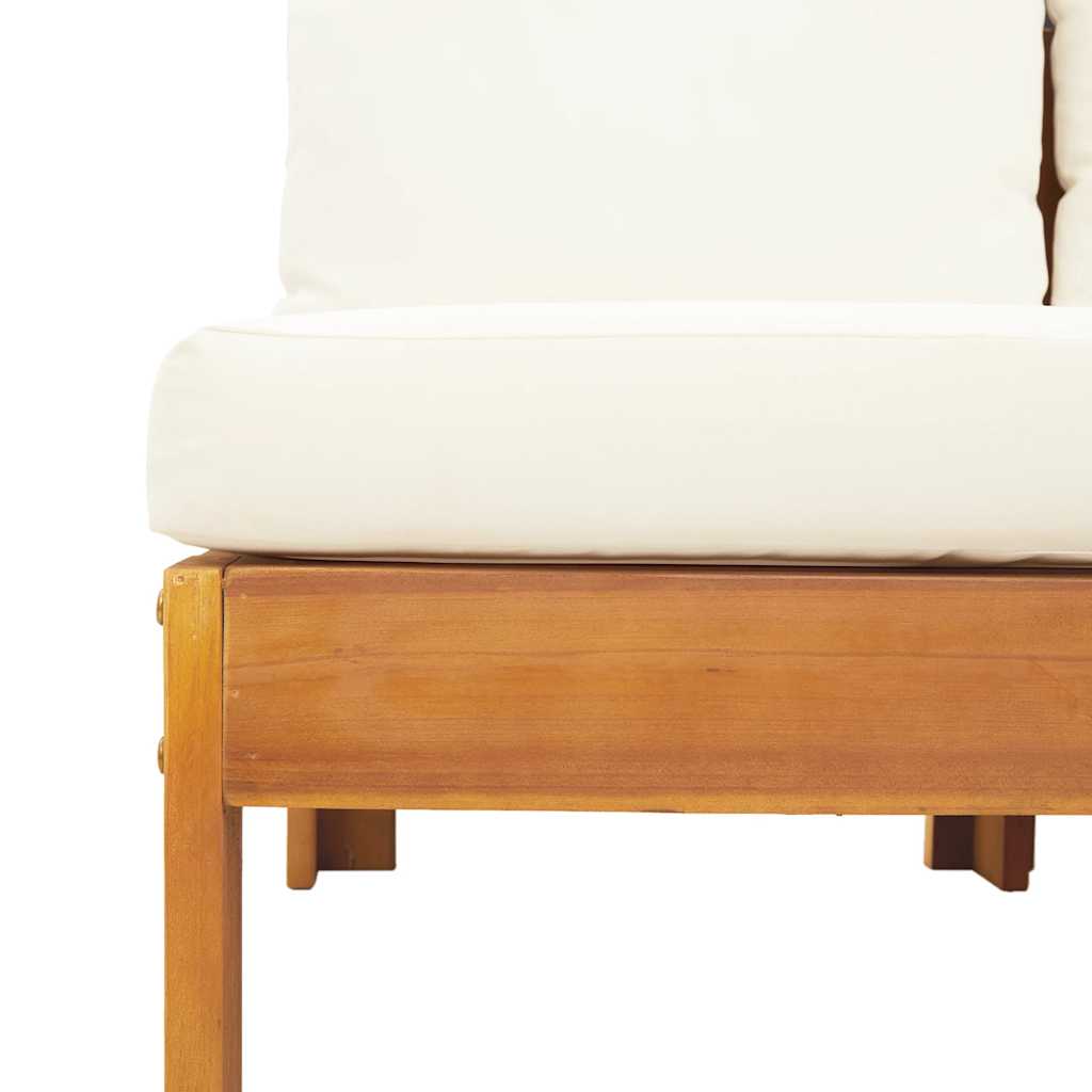 vidaXL Gartensofa ohne Armlehnen mit Kissen 2-Sitzer Massivholz Akazie