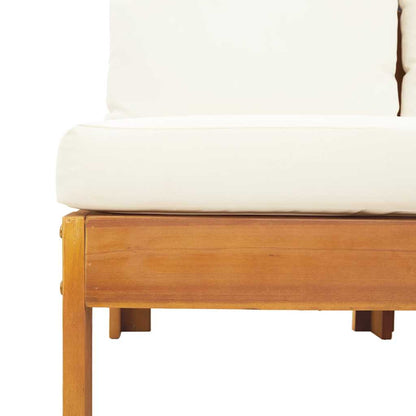 vidaXL Gartensofa ohne Armlehnen mit Kissen 2-Sitzer Massivholz Akazie