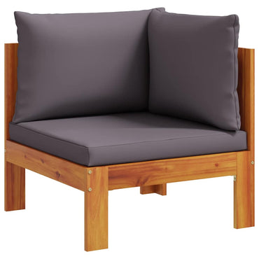 vidaXL Canapé d'angle de jardin avec coussins Bois d'acacia massif