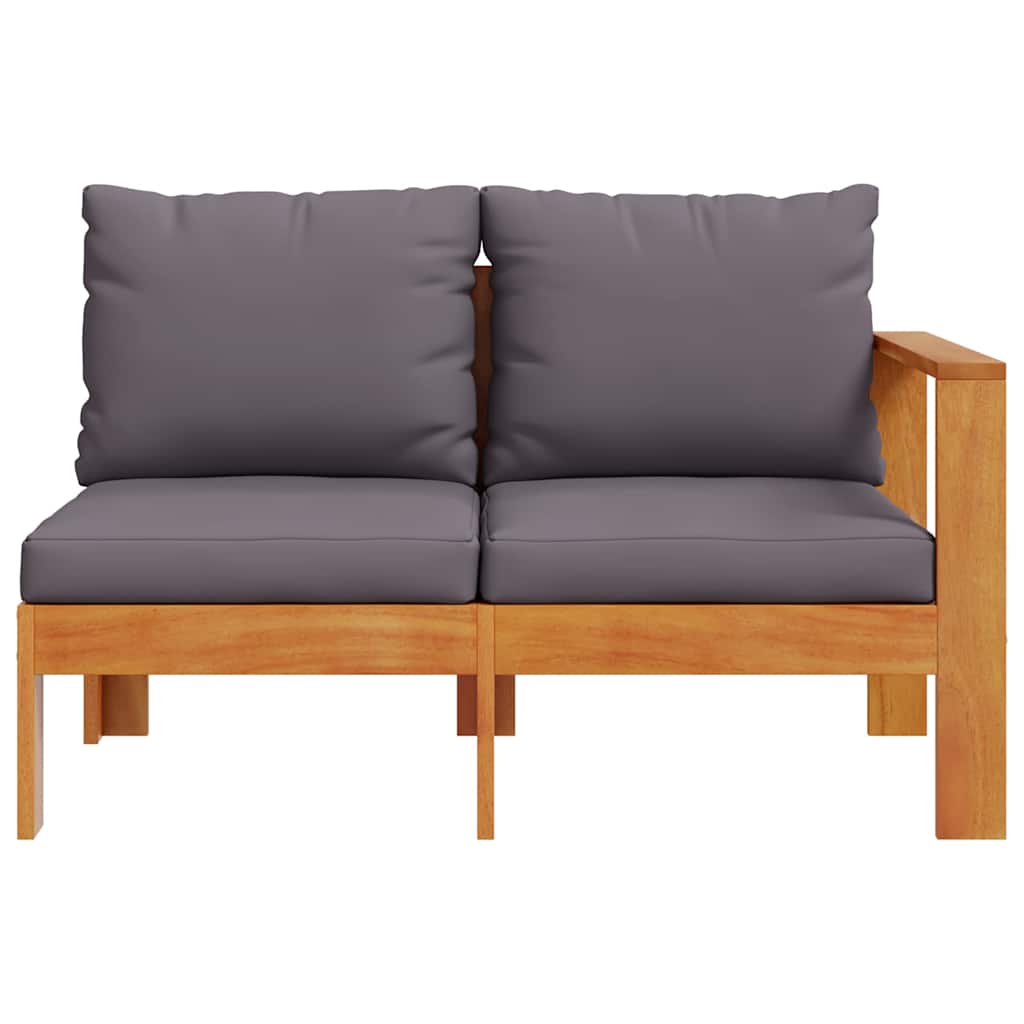 vidaXL Gartensofa mit 1 Armlehne 2-Sitzer Massivholz Akazie