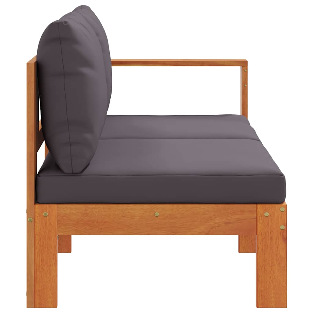 vidaXL Gartensofa mit 1 Armlehne 2-Sitzer Massivholz Akazie