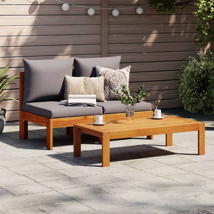 vidaXL Gartensofa ohne Armlehnen mit Kissen 2-Sitzer Massivholz Akazie