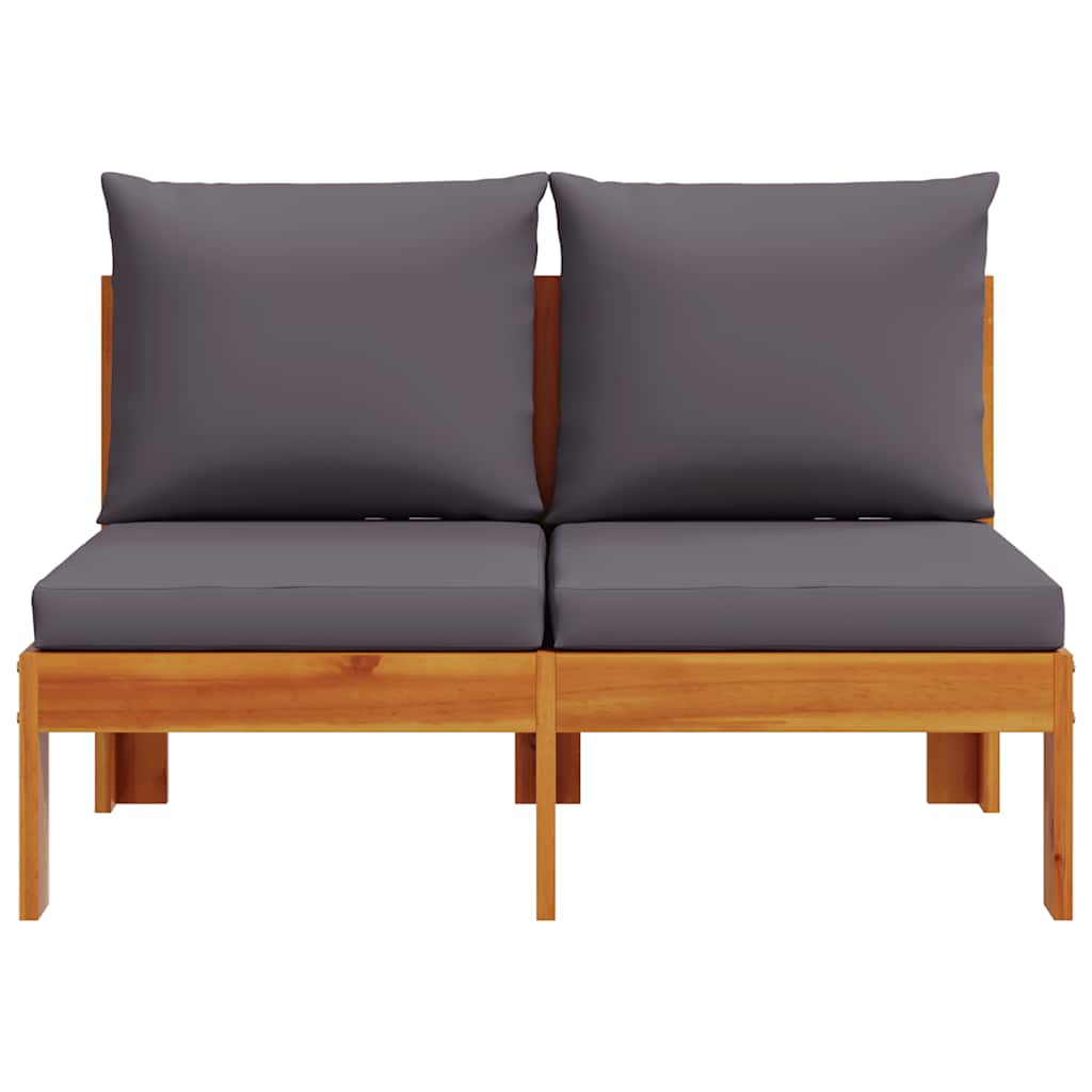 vidaXL Gartensofa ohne Armlehnen mit Kissen 2-Sitzer Massivholz Akazie