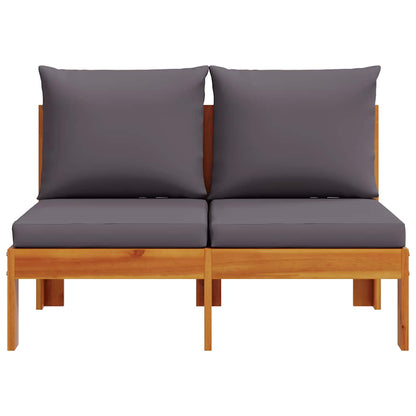 vidaXL Gartensofa ohne Armlehnen mit Kissen 2-Sitzer Massivholz Akazie