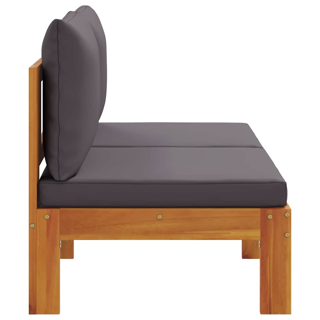 vidaXL Gartensofa ohne Armlehnen mit Kissen 2-Sitzer Massivholz Akazie