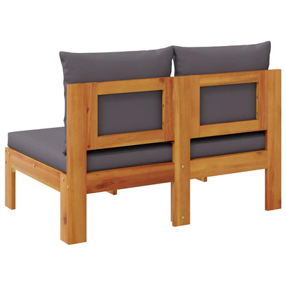 vidaXL Gartensofa ohne Armlehnen mit Kissen 2-Sitzer Massivholz Akazie