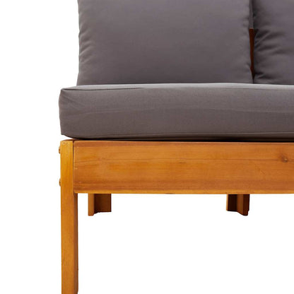 vidaXL Gartensofa ohne Armlehnen mit Kissen 2-Sitzer Massivholz Akazie