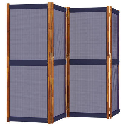 vidaXL 4-tlg. Paravent Dunkelblau 280x180 cm
