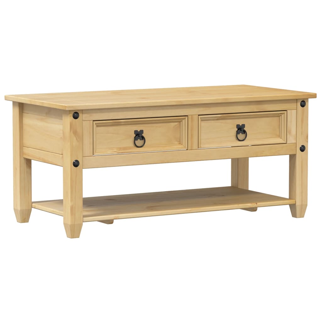 vidaXL Couchtisch mit Schubladen Corona 100x48x45 cm Massivholz Kiefer