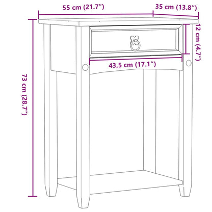 vidaXL Console Corona 55x35x73 cm Bois de pin massif
