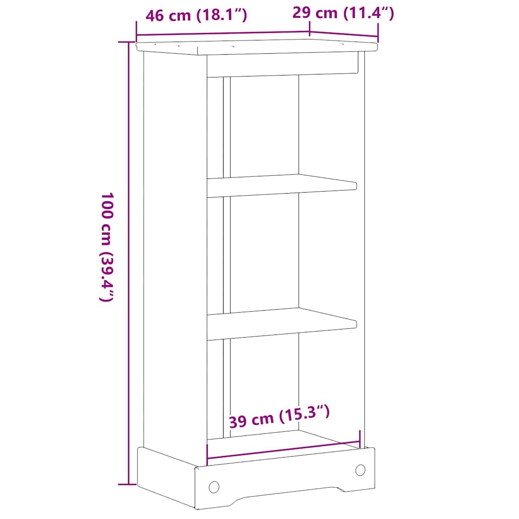 vidaXL Bibliothèque Corona 46x29x100 cm en pin massif