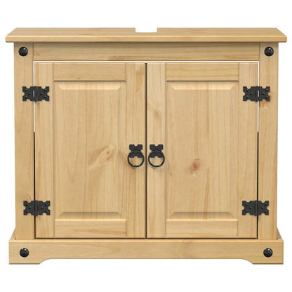 vidaXL Waschbeckenunterschrank Corona 73x33x60 cm Massivholz Kiefer