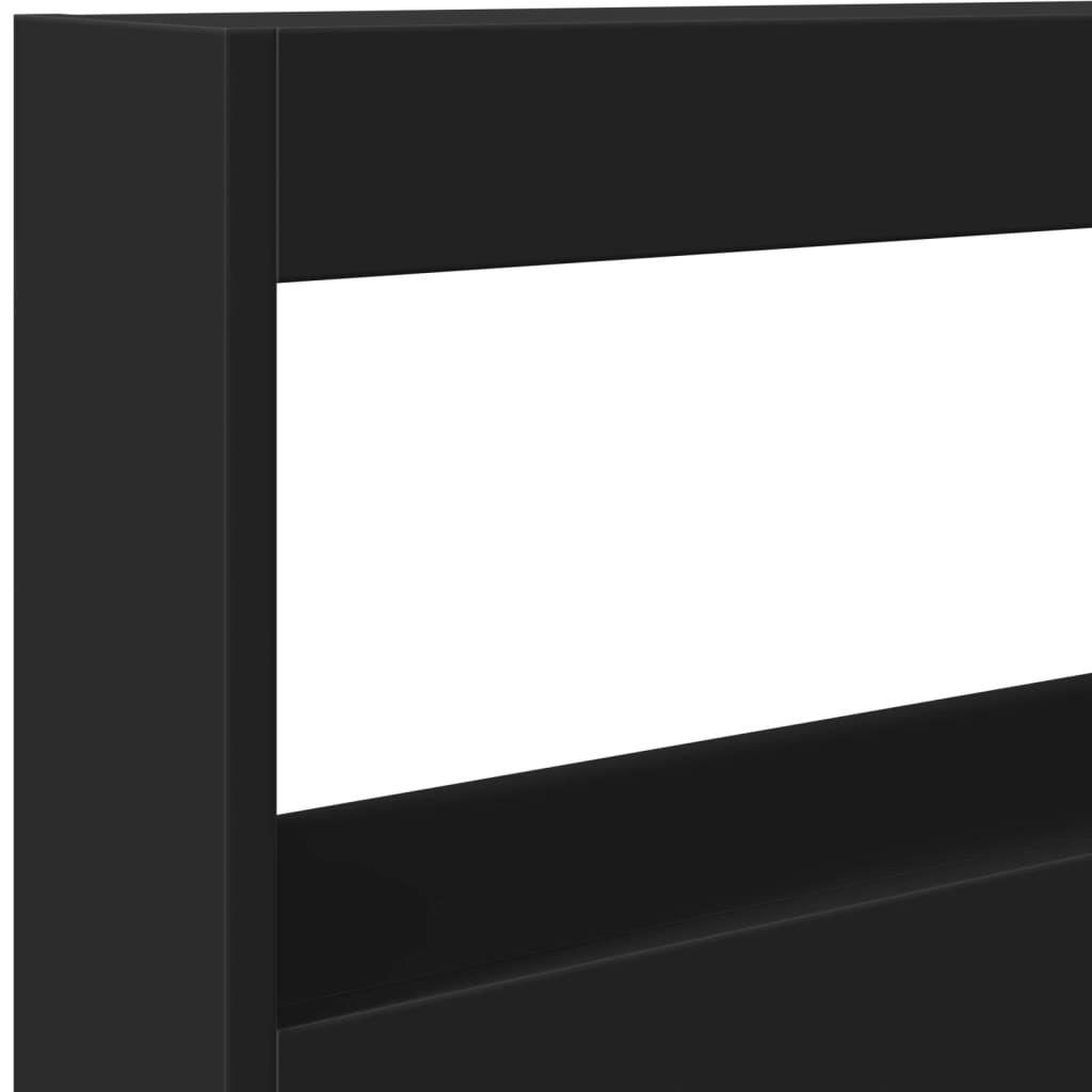 vidaXL LED-Kopfteil mit Ablagen Schwarz 100x17x102 cm