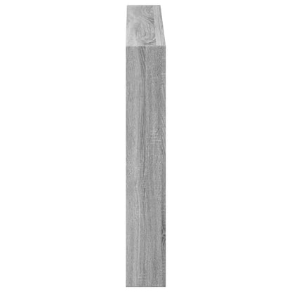 vidaXL LED-Kopfteil mit Ablagen Grau Sonoma 100x17x102 cm