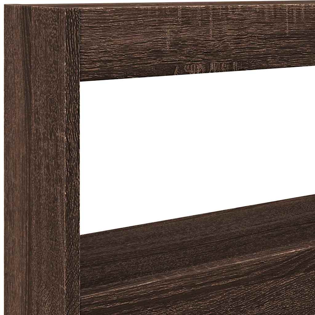 vidaXL LED-Kopfteil mit Ablagen Braun Eichen-Optik 120x17x102 cm