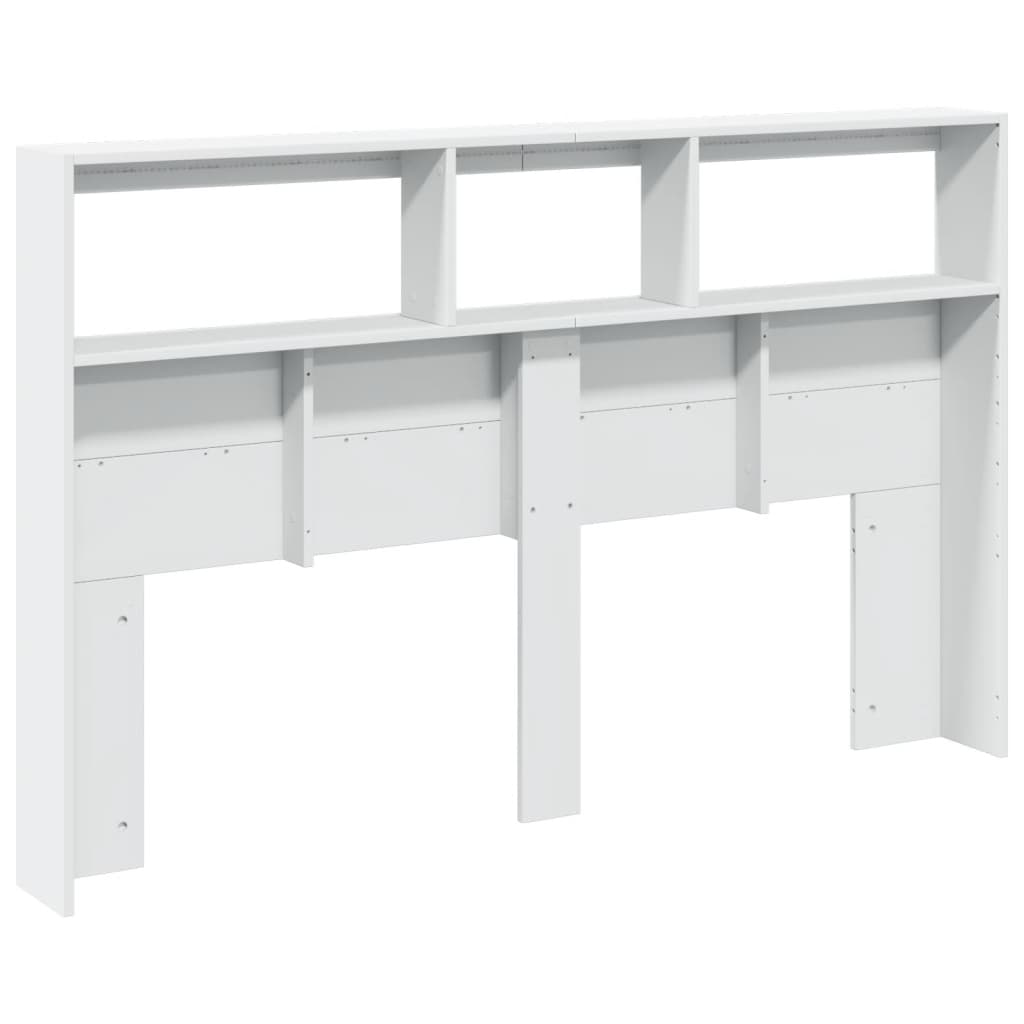 vidaXL LED-Kopfteil mit Ablagen Weiß 160x17x102 cm