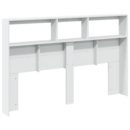 vidaXL LED-Kopfteil mit Ablagen Weiß 160x17x102 cm