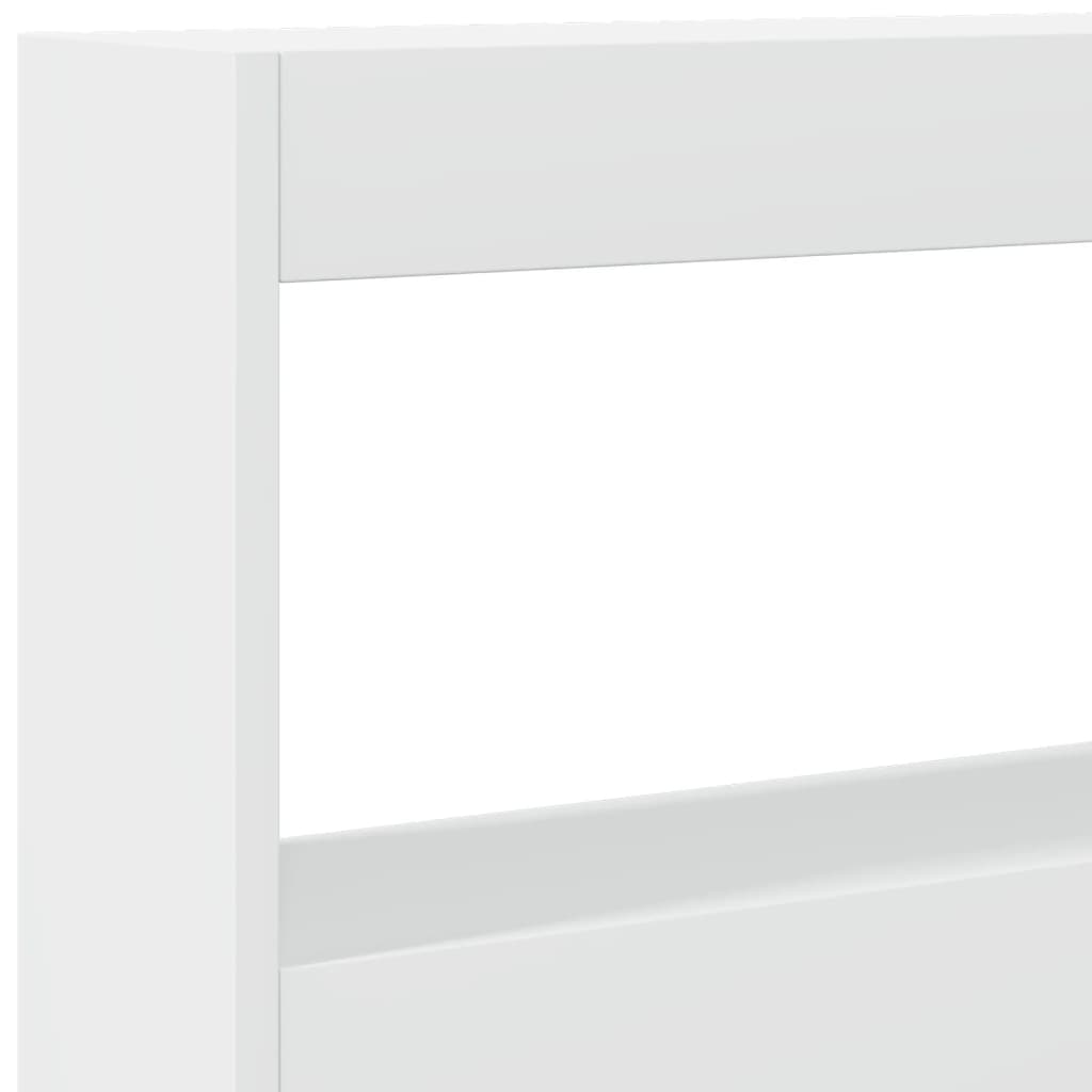 vidaXL LED-Kopfteil mit Ablagen Weiß 160x17x102 cm