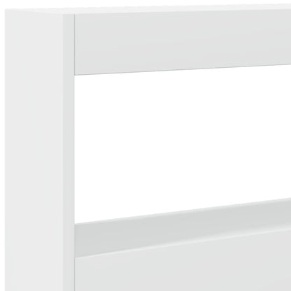 vidaXL LED-Kopfteil mit Ablagen Weiß 160x17x102 cm