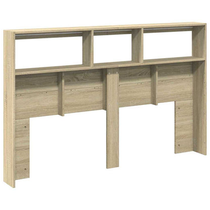 vidaXL LED-Kopfteil mit Ablagen Sonoma-Eiche 160x17x102 cm