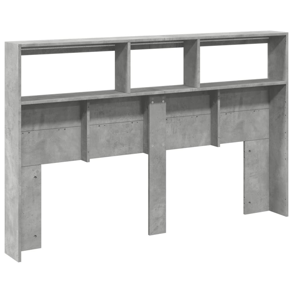 vidaXL LED-Kopfteil mit Ablage Betongrau 160x17x102 cm