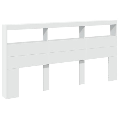 vidaXL LED-Kopfteil mit Ablagen Weiß 200x17x102 cm