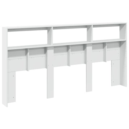 vidaXL LED-Kopfteil mit Ablagen Weiß 200x17x102 cm