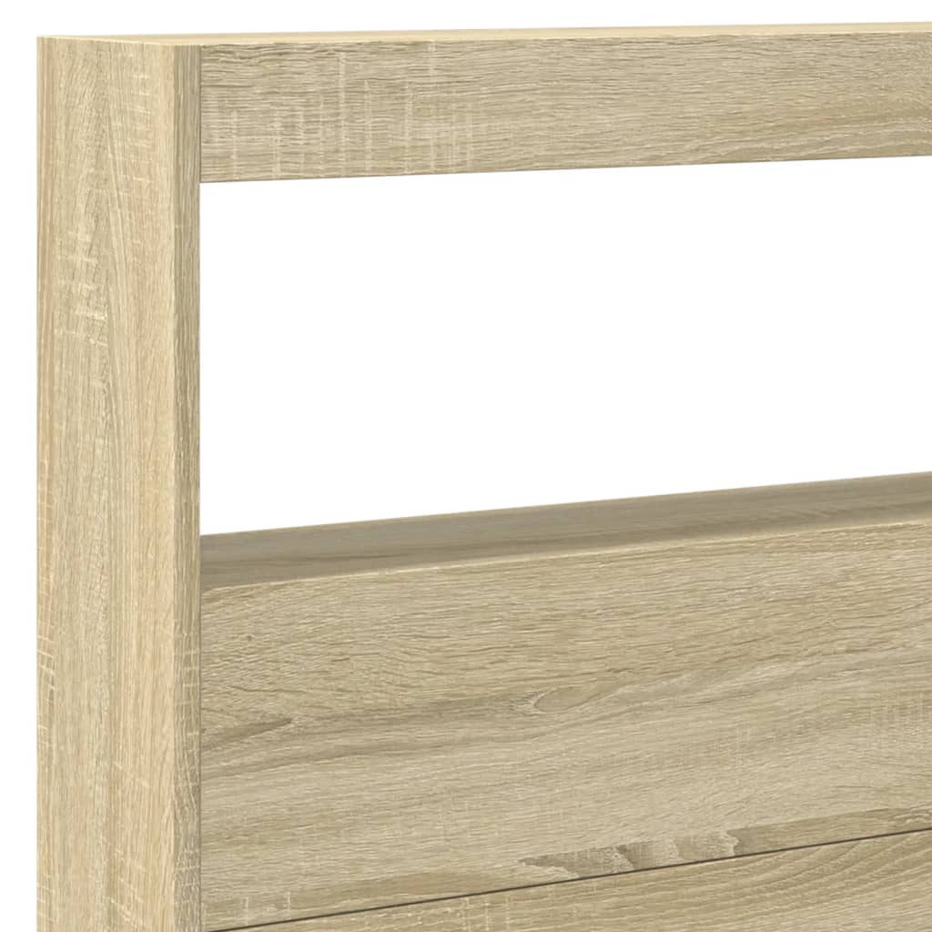 vidaXL LED-Kopfteil mit Ablagen Sonoma-Eiche 220x17x102 cm
