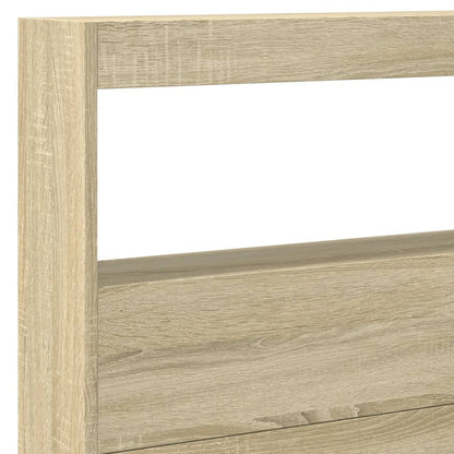 vidaXL LED-Kopfteil mit Ablagen Sonoma-Eiche 220x17x102 cm