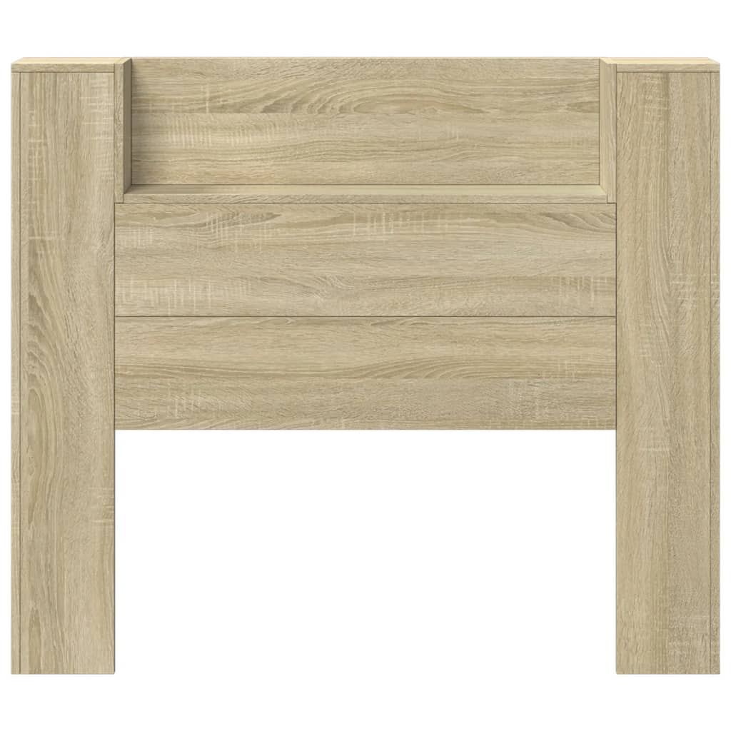 vidaXL LED-Kopfteil mit Ablagen Sonoma-Eiche 120x16,5x103,5 cm
