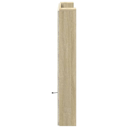 vidaXL LED-Kopfteil mit Ablagen Sonoma-Eiche 120x16,5x103,5 cm