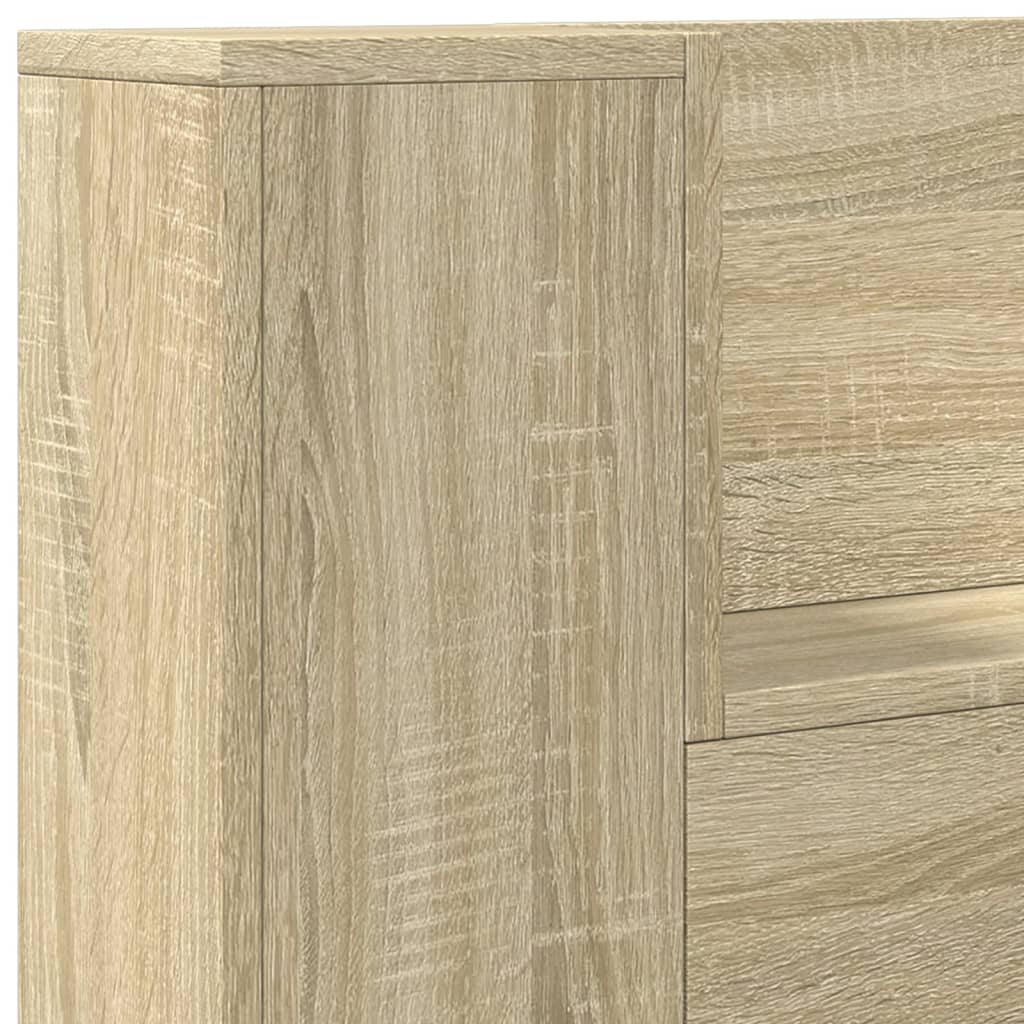 vidaXL LED-Kopfteil mit Ablagen Sonoma-Eiche 120x16,5x103,5 cm