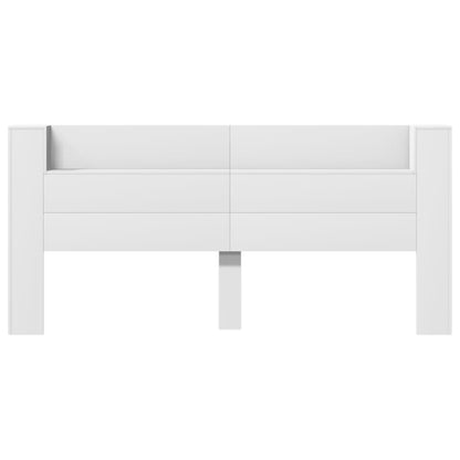 vidaXL LED-Kopfteil mit Ablagen Weiß 220x16,5x103,5 cm