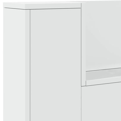 vidaXL LED-Kopfteil mit Ablagen Weiß 220x16,5x103,5 cm