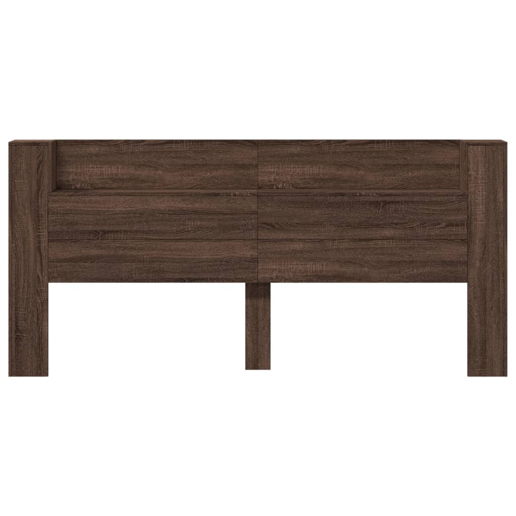 vidaXL LED-Kopfteil mit Ablage Braun Eichen-Optik 220x16,5x103,5 cm