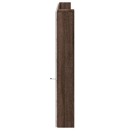 vidaXL LED-Kopfteil mit Ablage Braun Eichen-Optik 220x16,5x103,5 cm