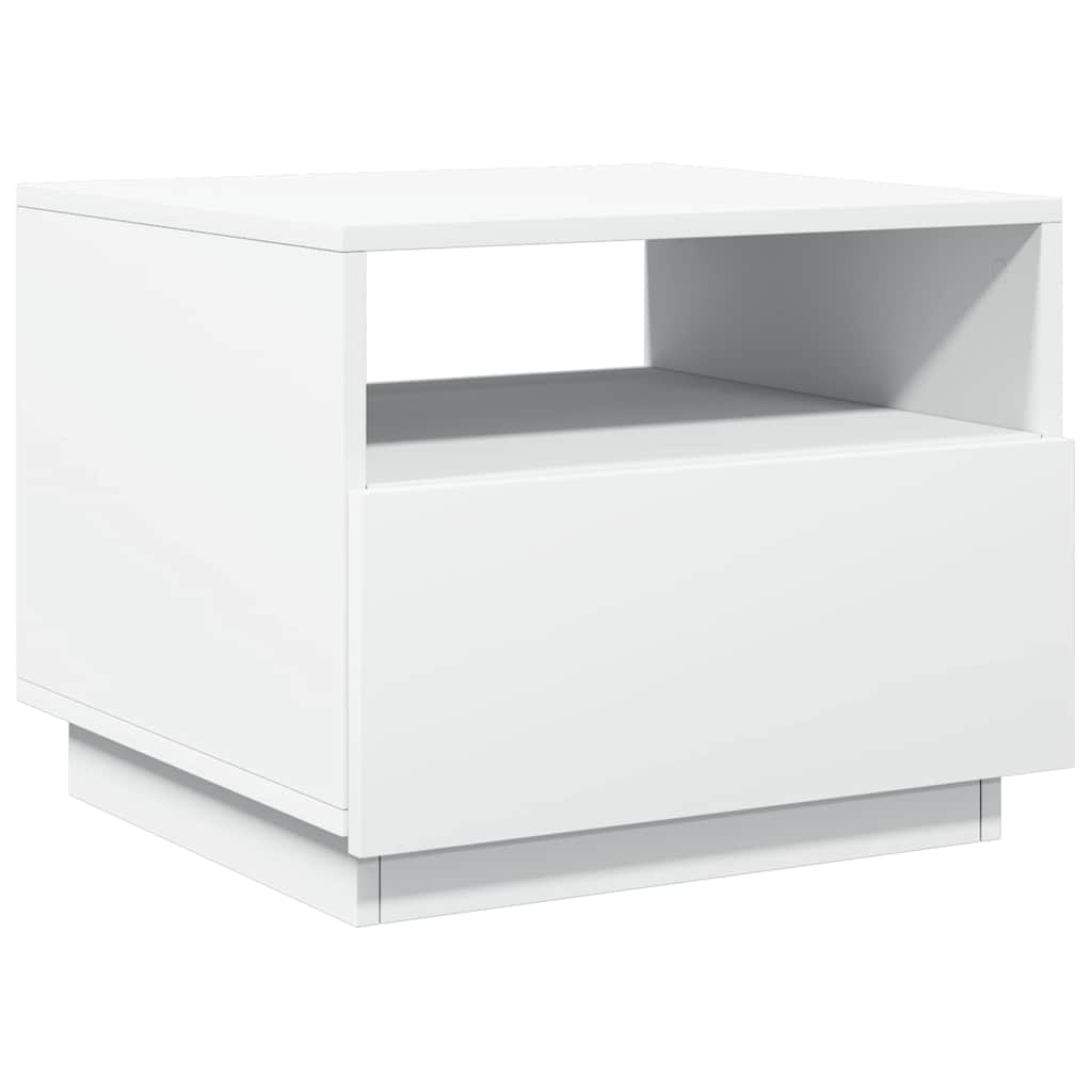 Table basse vidaXL avec lumières LED Blanc 50x49x40 cm