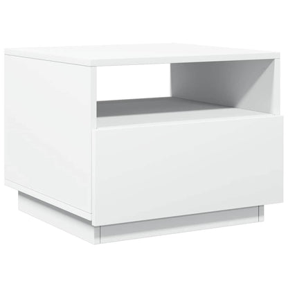 Table basse vidaXL avec lumières LED Blanc 50x49x40 cm