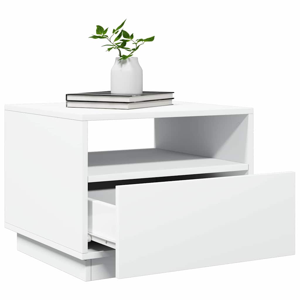 Table basse vidaXL avec lumières LED Blanc 50x49x40 cm