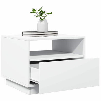 Table basse vidaXL avec lumières LED Blanc 50x49x40 cm