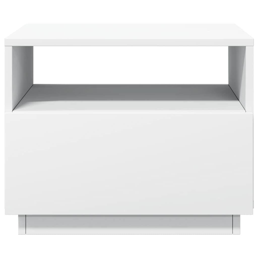 Table basse vidaXL avec lumières LED Blanc 50x49x40 cm
