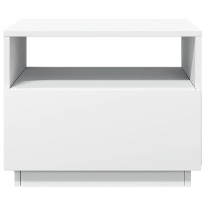 Table basse vidaXL avec lumières LED Blanc 50x49x40 cm