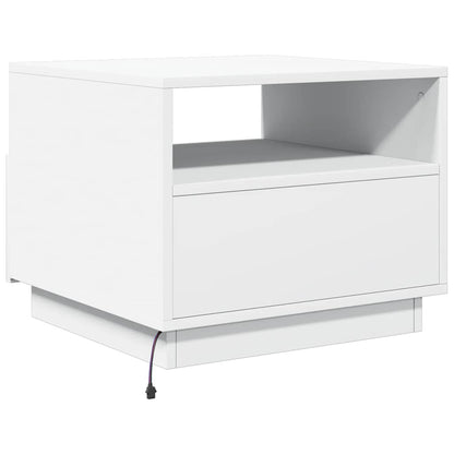 Table basse vidaXL avec lumières LED Blanc 50x49x40 cm