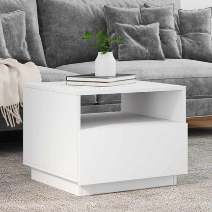 Table basse vidaXL avec lumières LED Blanc 50x49x40 cm
