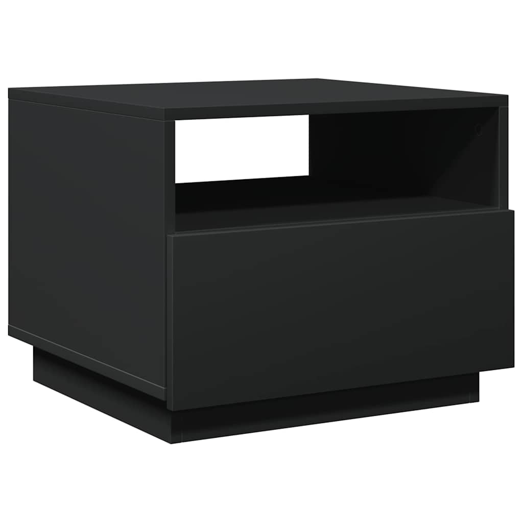 vidaXL Table basse avec lumières LED Noir 50x49x40 cm